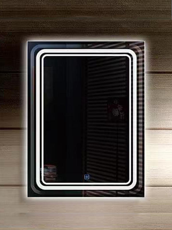 B40 LED wall mount rectangle light up touch screen bathroom mirror